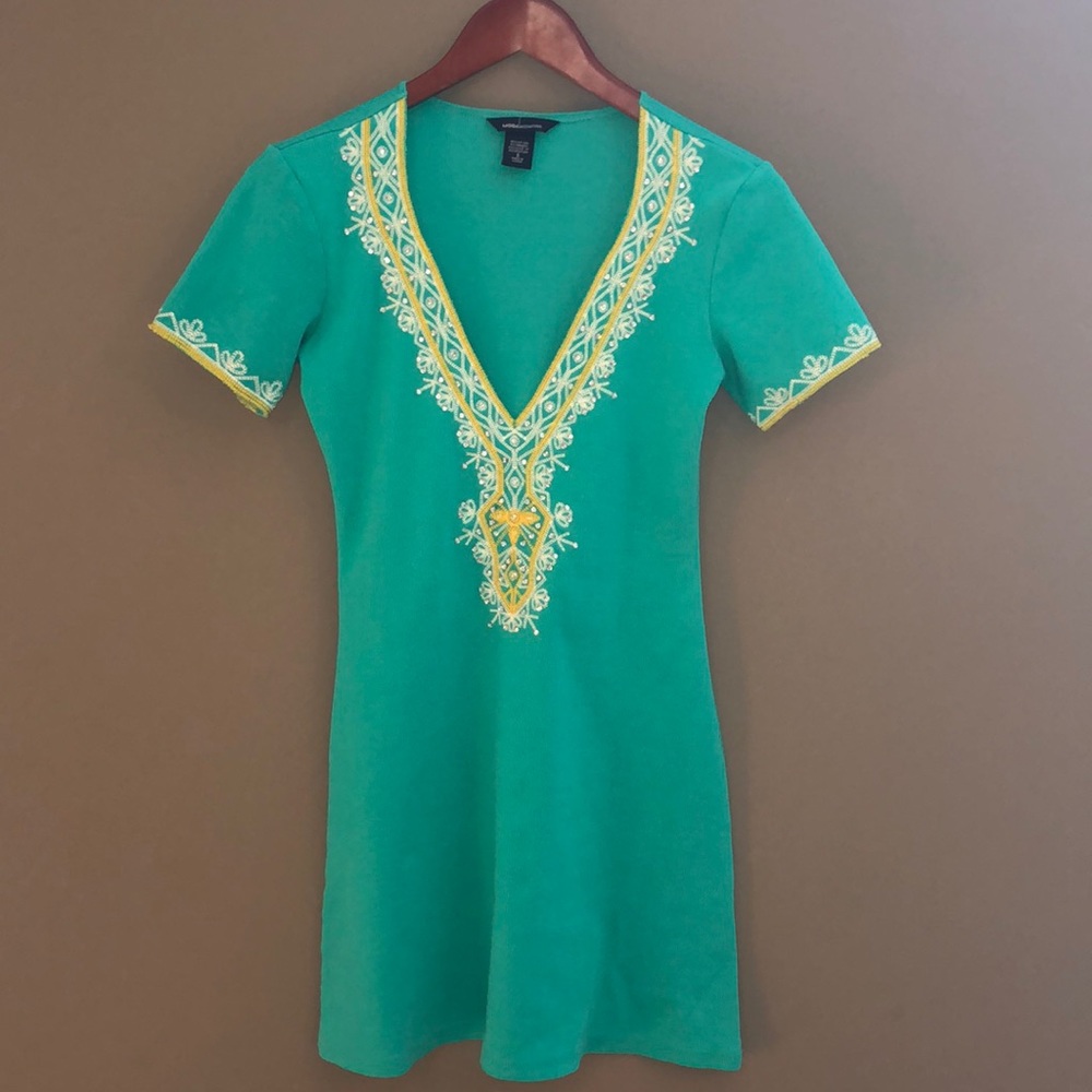 Green V-Neck Dress